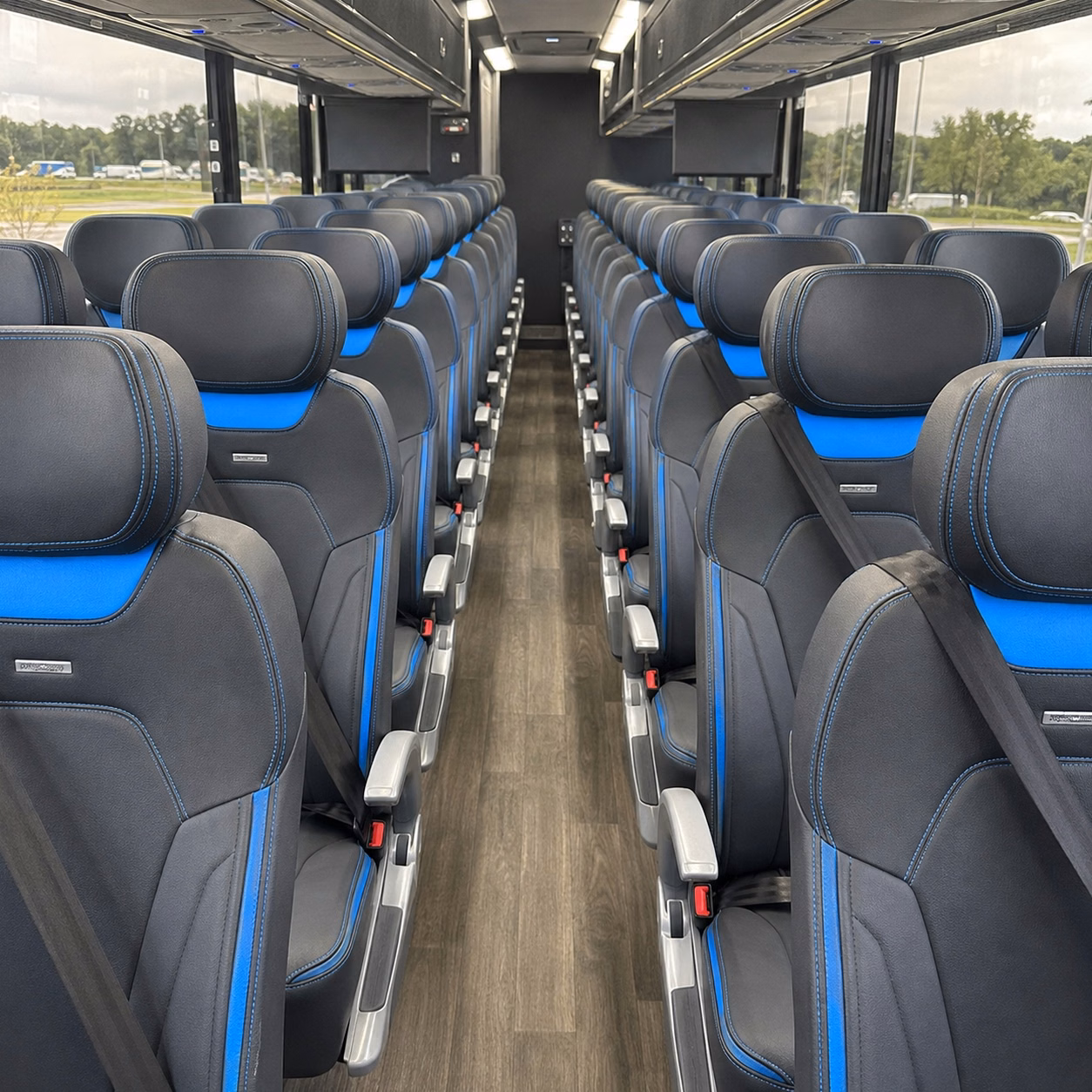 56 passenger charter bus inside